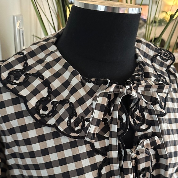 Anthropologie Maeve Long Sleeve Scallop Tie-Front Blouse One Size - Picture 8 of 14